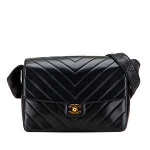 Pre-Loved Chanel CC Chevron Lambskin Flap